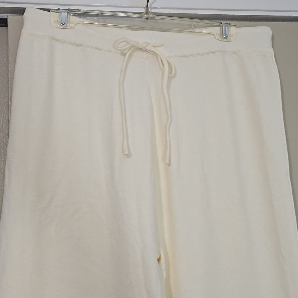 Unbranded Cream Wide Leg Yoga Pants with Drawstring Size XL - Picture 2 of 6